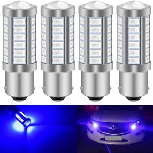 Juego de 2 focos LED 33-SMD Katur superbrillantes de 8,000 K, 900 lúmenes, 1156 BA15S, 1141, 7056 y 5630, color blanco, para luz de freno, luz de Juego de 2 focos LED 33-SMD Katur superbrillantes de 8,000 K, 900 lúmenes, 1156 BA15S, 1141, 7056 y 5630, color blanco, para luz de freno, luz de