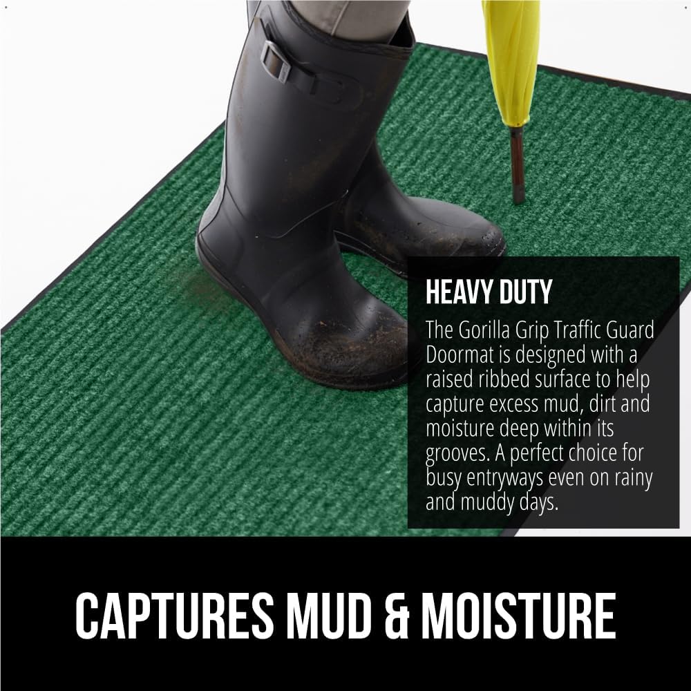 Gorilla Grip – Tapete afelpado original de goma con perfil bajo, paquete de dos, resistente, duradero, impermeable y fácil de limpiar para interior