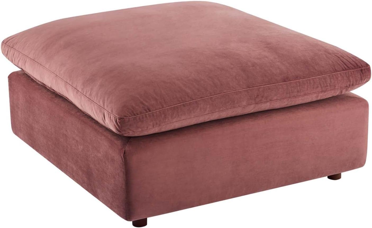 Modway Commix Sofá seccional de 6 piezas de terciopelo de alto rendimiento relleno de plumón en rosa polvoriento