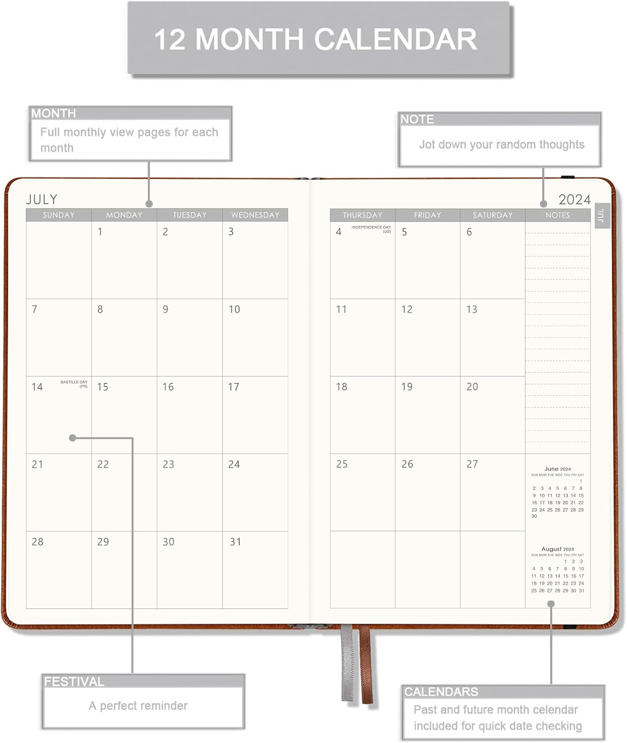 Planificador 2022 Planificador semanal y mensual 2022 con calcomanÃas de calendario enero 2022 diciembre 2022 575 x 825 pulgadas papel grueso A5 - Imagen 4