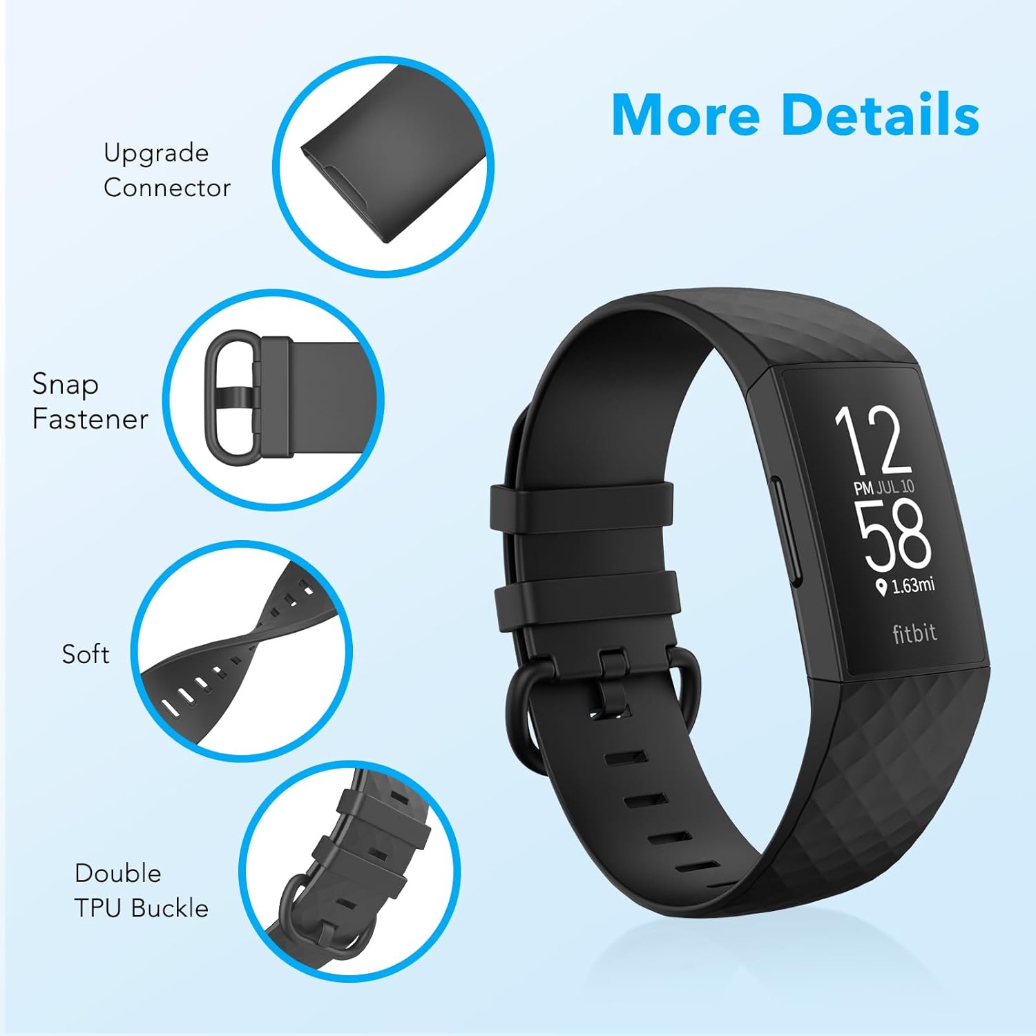 Paquete de 2 correas impermeables compatibles con Fitbit Charge 3, Fitbit Charge 4, Fitbit Charge 3 SE, pulseras deportivas suaves clásicas de