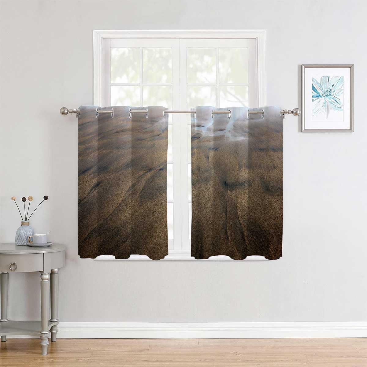 YANFENQI Cortinas para Habitacion Beach View Coast Accordion Folding Doors Interior Currains 63Inch Width by 63Inch Length,2 Panels