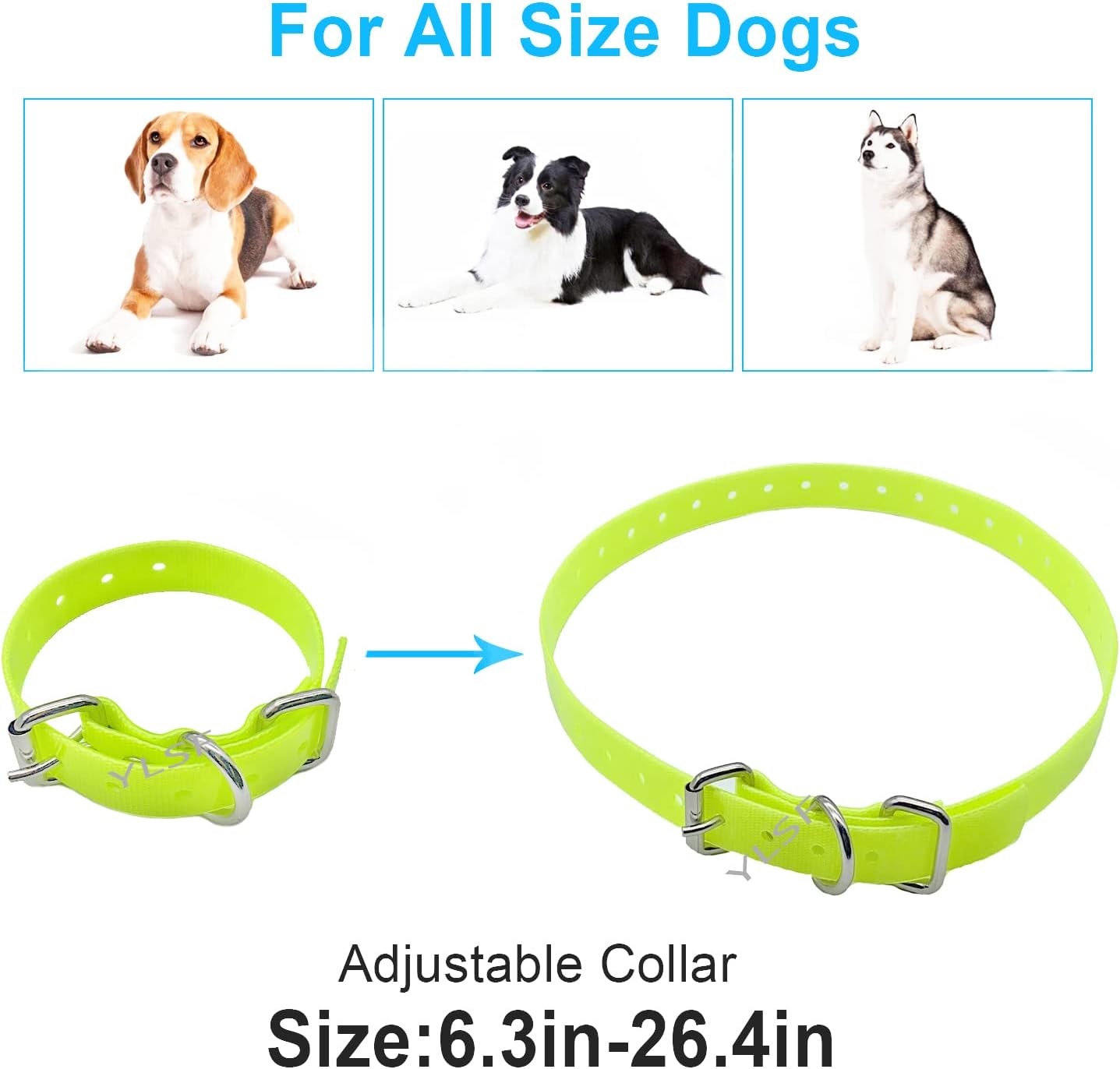 Correa de collar de perro para la mayoría de receptores de collar de choque de entrenamiento electrónico, ajustable, duradera, impermeable, sin