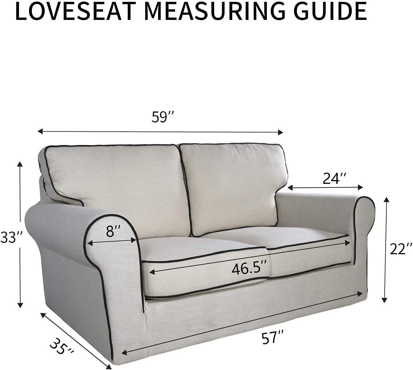 PureFit – Funda elástica para sofá biplaza, suave, antideslizante de jacquard de elastano, protector de muebles lavable con espuma antideslizante y
