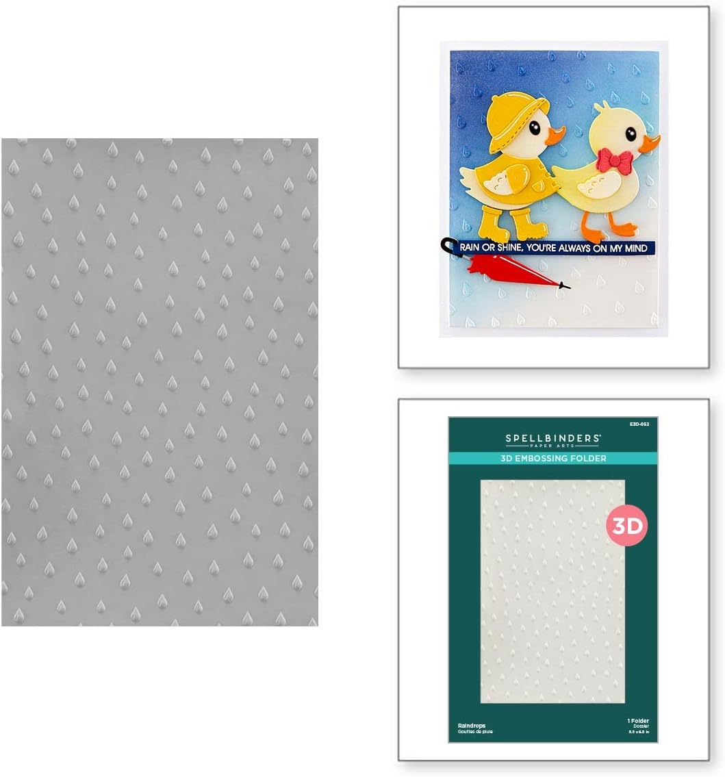 Spellbinders Carpeta de grabación en relieve 3D Raindrops (E3D-052)
