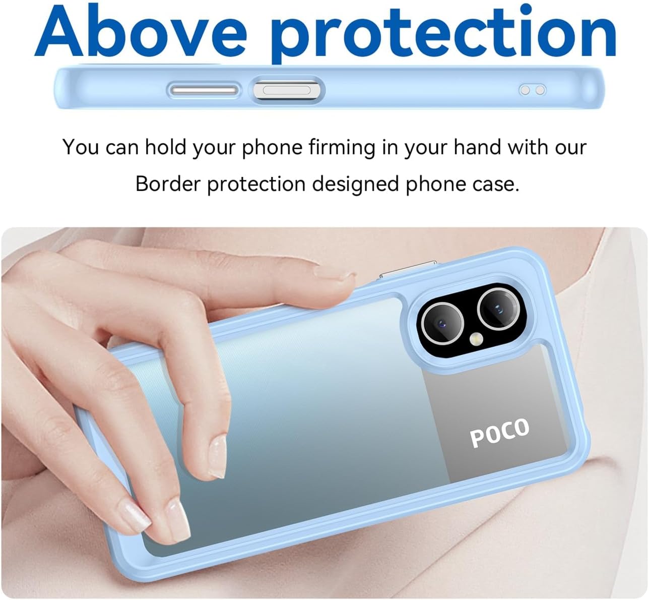 GTBDEKI Funda transparente para Poco M5 4G, Poco M4 5G 22071219CG con protector de pantalla HD, antiarañazos, a prueba de golpes, de policarbonato