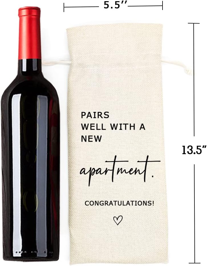 Socive Combina bien con una nueva bolsa de vino de apartamento, regalo de inauguración de la casa, regalo para él, regalo para ella, nueva bolsa de