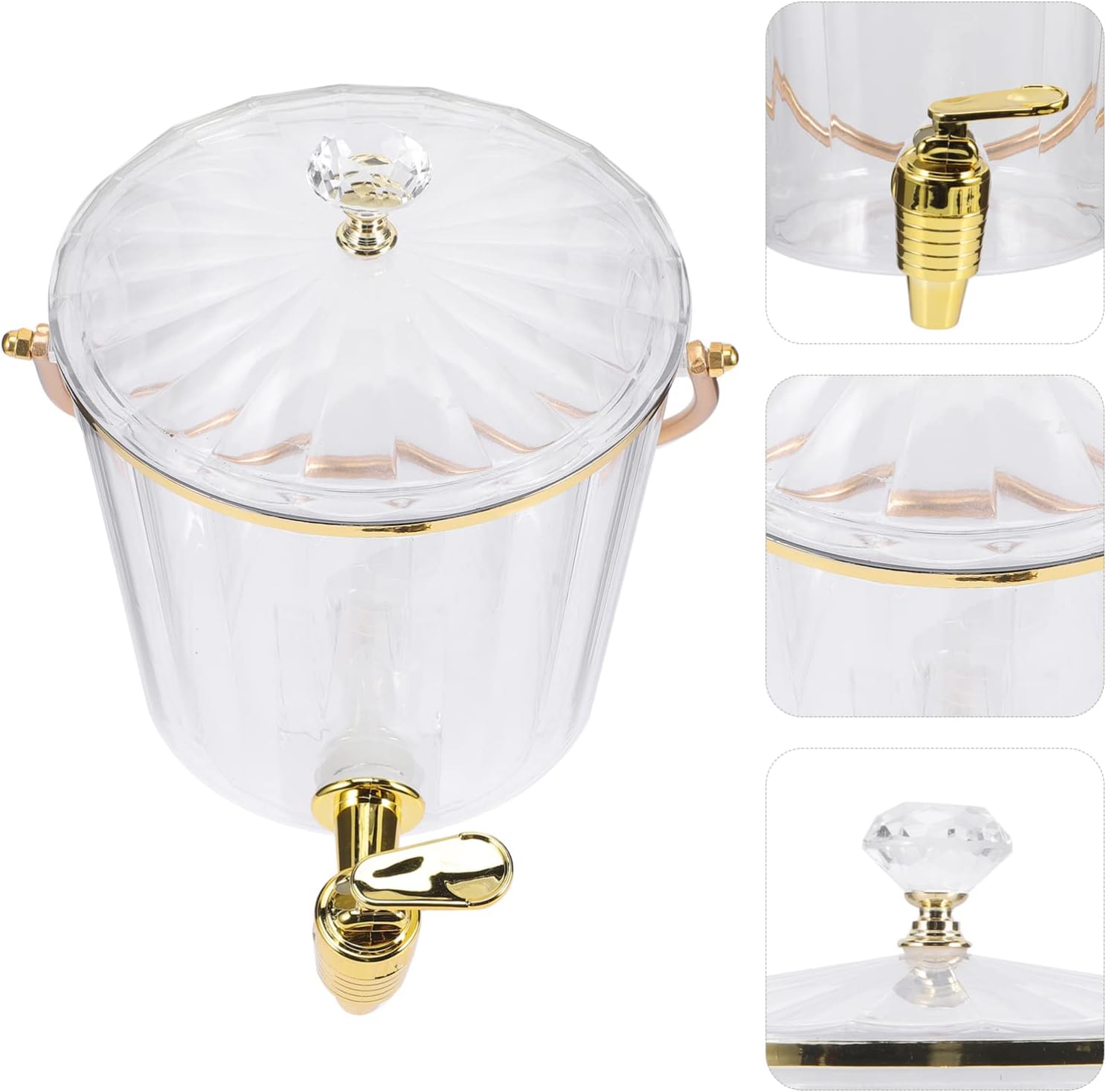 Zerodeko Dispensador de bebidas de terrario para nevera, dispensador de bebidas de plástico con grifo dispensador de limonada con tapas, recipiente
