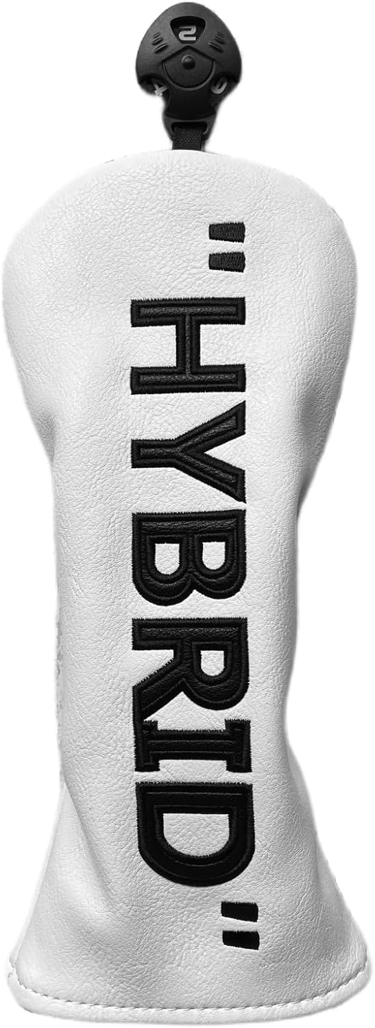 Funda para la cabeza del club de golf, 3 fundas de madera para conductor, de alta calidad, de piel sintética, híbrida, de madera, color blanco con