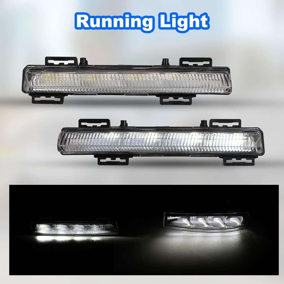 Nixon Offroad Luces antiniebla LED para Mercedes Benz C200C300C63 AMG 2012-2014, luces antiniebla para Mercedes Benz C250C350 2012-2015 (solo modelo