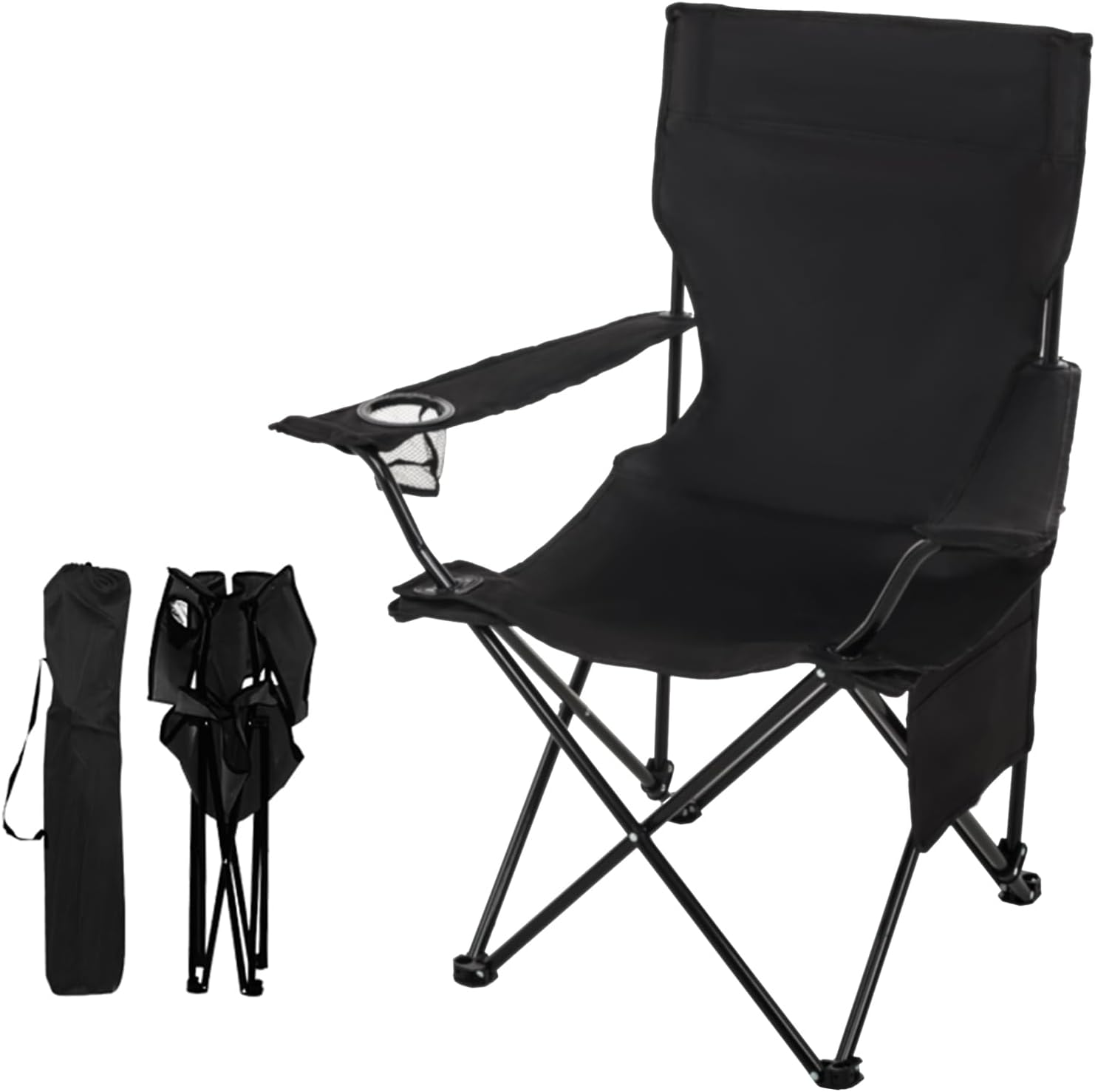 Sillas de campamento grandes mejoradas, silla de campamento plegable, silla portátil para exteriores, silla de césped plegable, soporta 300 libras,