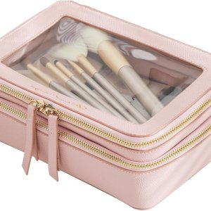 Organizador de bolsa de maquillaje transparente, bolsa de almacenamiento transparente, funda de tren de viaje portátil, bolsa de cosméticos de doble Organizador de bolsa de maquillaje transparente, bolsa de almacenamiento transparente, funda de tren de viaje portátil, bolsa de cosméticos de doble