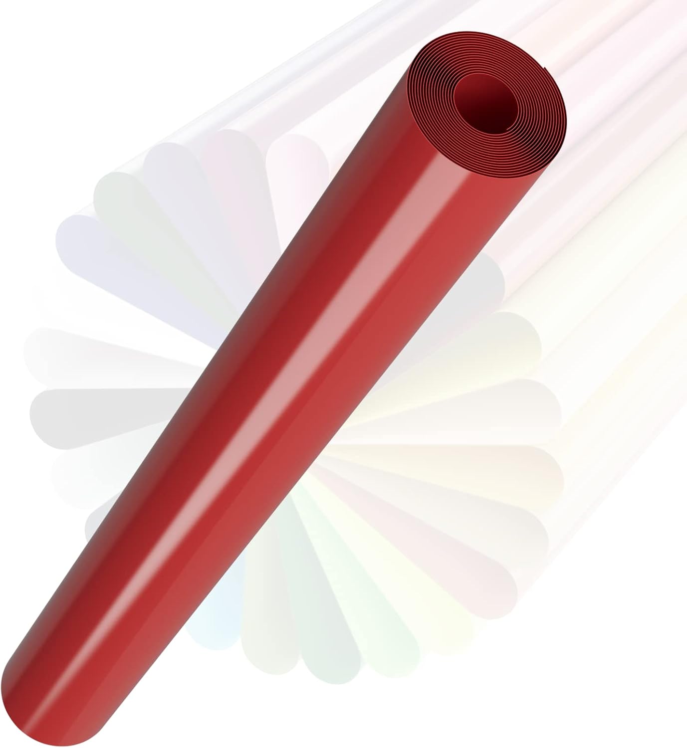 Xinart Rollo de vinilo para planchar de 12 x 8 pies, vinilo de transferencia de calor para camisas, vinilo HTV rojo para planchar en vinilo fácil de