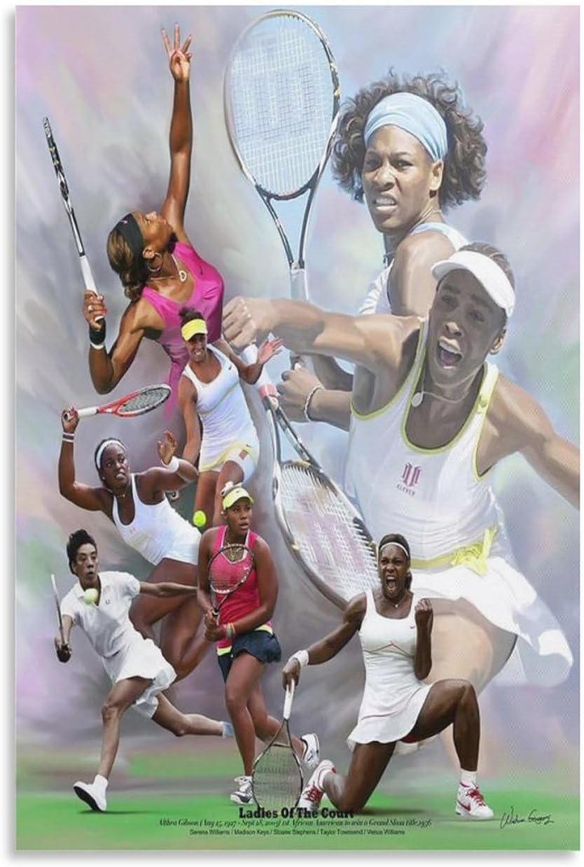 Póster deportivo de Coco Gauff famoso jugador de tenis (9) póster de pintura de pared, póster impreso en lienzo, obras de arte, decoración de