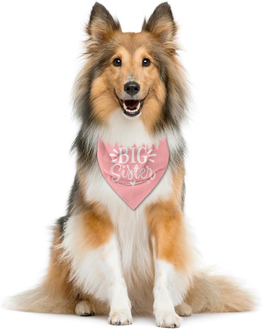 Bandana para perro para hermana mayor, bandana para perro, accesorios de bufanda rosa para mascotas, bufanda triangular para perros pequeños,