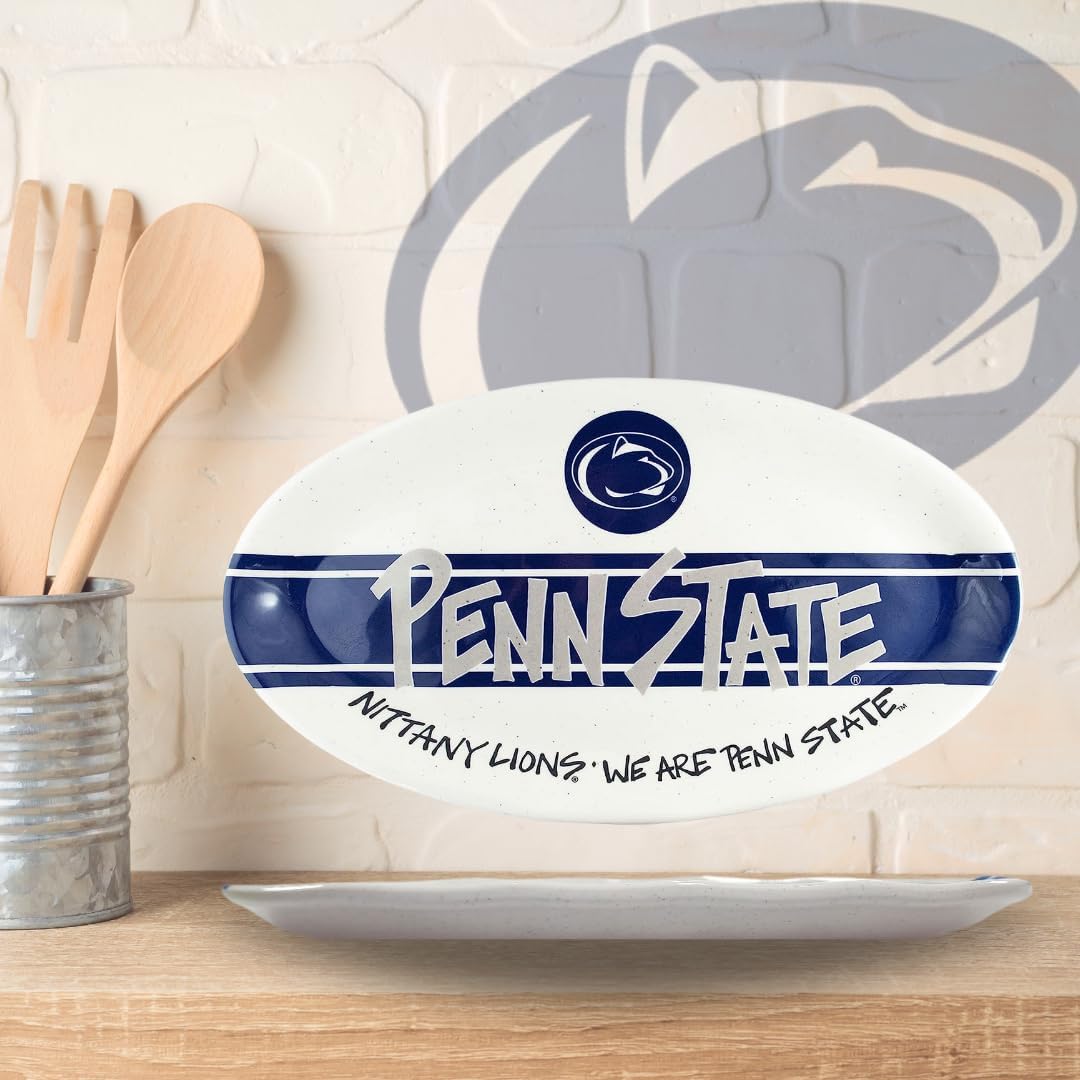 Magnolia Lane Penn State Nittany Lions – Plato ovalado de melamina de alta resistencia de 12 pulgadas para fiesta en estacionamiento, barbacoas,