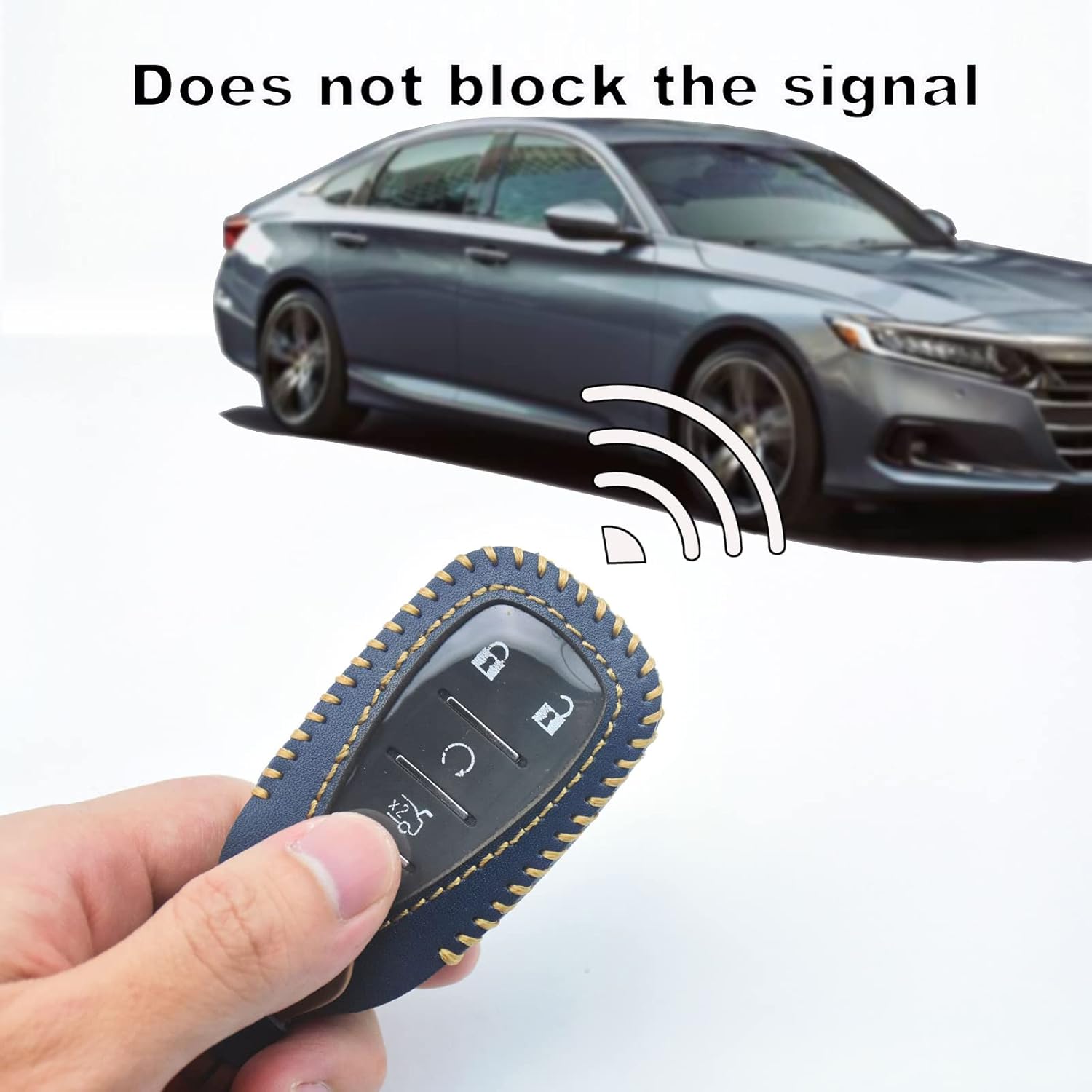 Funda de cuero genuino para llavero Chevy, funda de cuero genuino para Chevrolet Equinox Malibu Cruze Camaro Tahoe Silverado Traverse Blazer Sonic