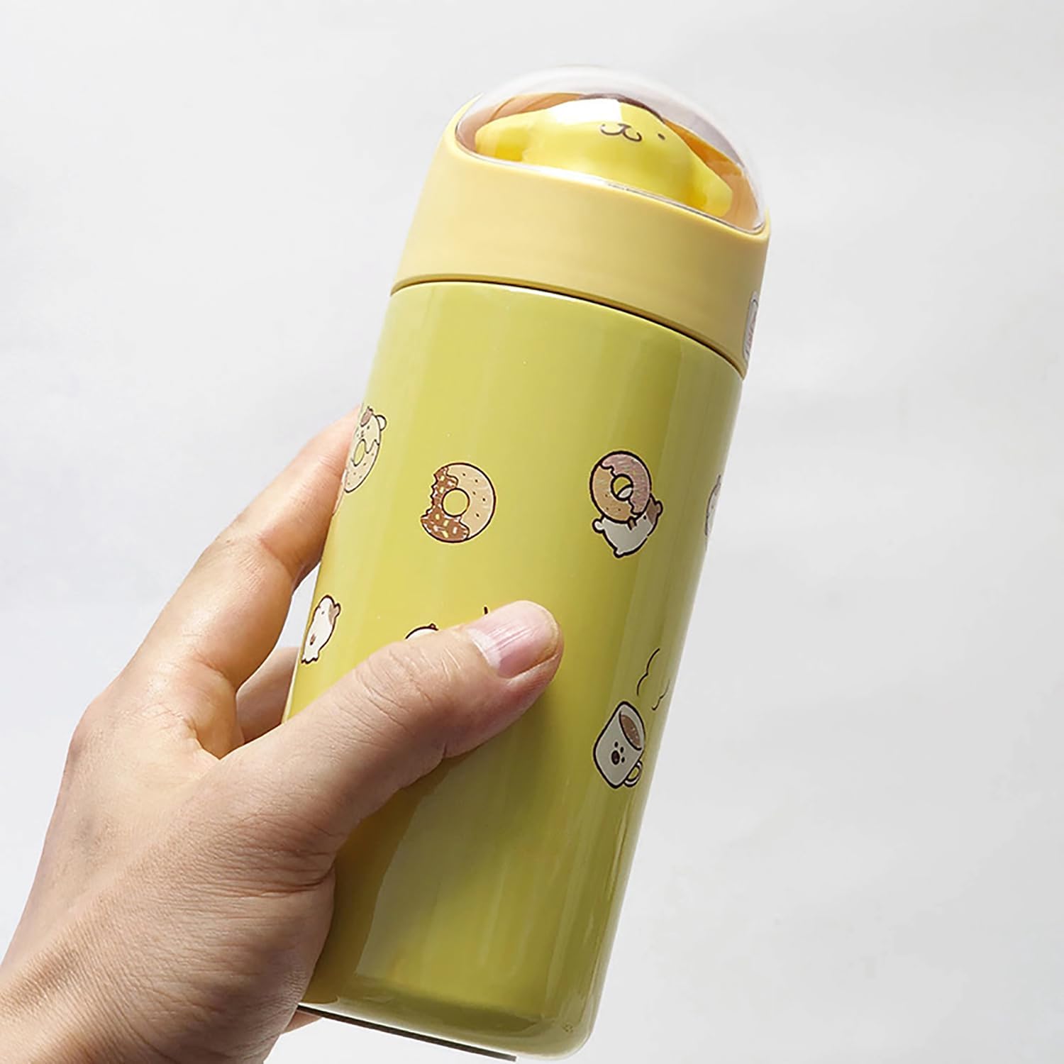 Taza térmica de viaje reutilizable, de acero inoxidable, adorable botella aislada, bebidas calientes o frías