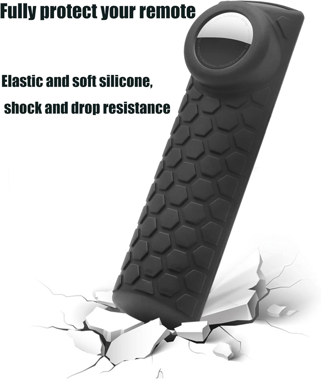Paquete de 2 Funda compatible con adhesivo de azulejos y TV Stick 4K Max, brilla en la oscuridad, para control remoto por voz de Alexa de 3