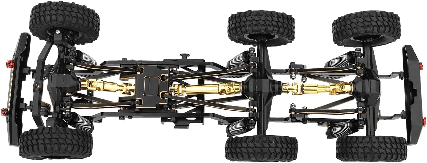 TRX-4M – Marco de chasis de coche de metal 6×6 RC con ejes traseros delanteros medios caja de cambios DIY para TRX4M 118 RC Crawler piezas de