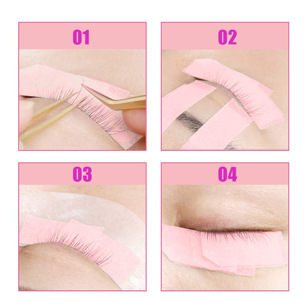 6 rollos de cinta médica de microporos de polietileno para extensiones individuales de pestañas, 12 pulgadas x 10 yardas, paquete individual (rosa)
