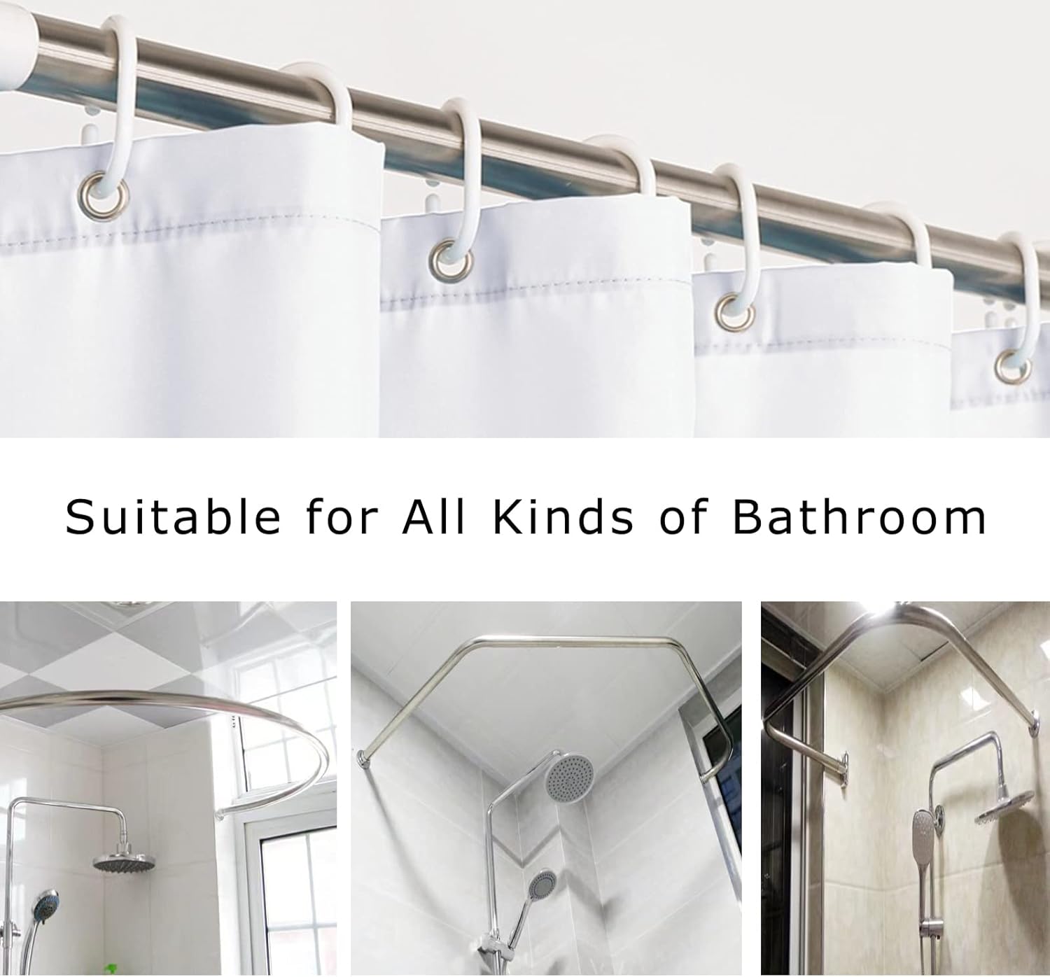 Cortina de ducha de Navidad para baño, decoración impermeable con 12 ganchos, dobladillo de plomo con peso, juego de cortinas de ducha de poliéster