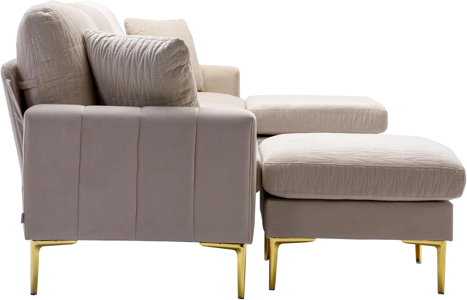 Sofá modular en forma de U con 2 almohadas y 2 otomanas, juego de sofá de tela de terciopelo de 6 asientos, sofá modular tapizado para sala de estar