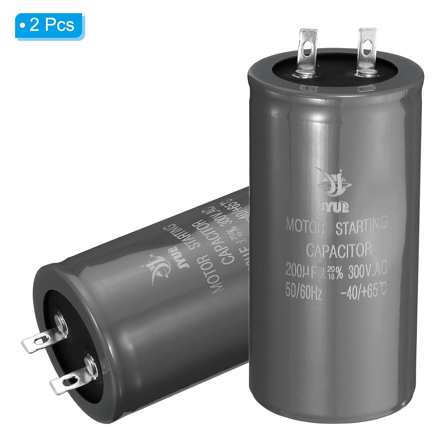 PATIKIL Condensador de arranque del motor, 2 unidades 200uf 300V 5060Hz CD60 condensador de arranque para aire acondicionado, motor eléctrico