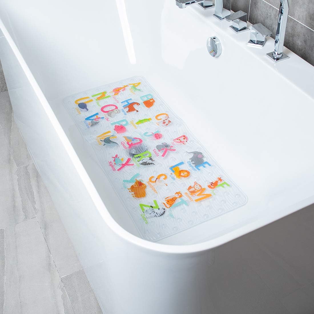 Tapetes de baño para niños pequeños, antideslizantes, de dibujos animados, grandes, antideslizantes, para suelo, 35 x 15, lavables a máquina, tamaño
