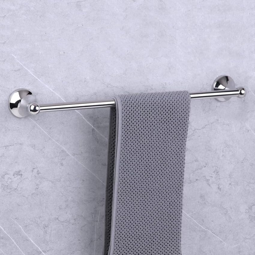 USHOWER Juego de accesorios de baño de cromo pulido, juego de toallero de 18 pulgadas montado en la pared, juego de accesorios de baño resistentes,