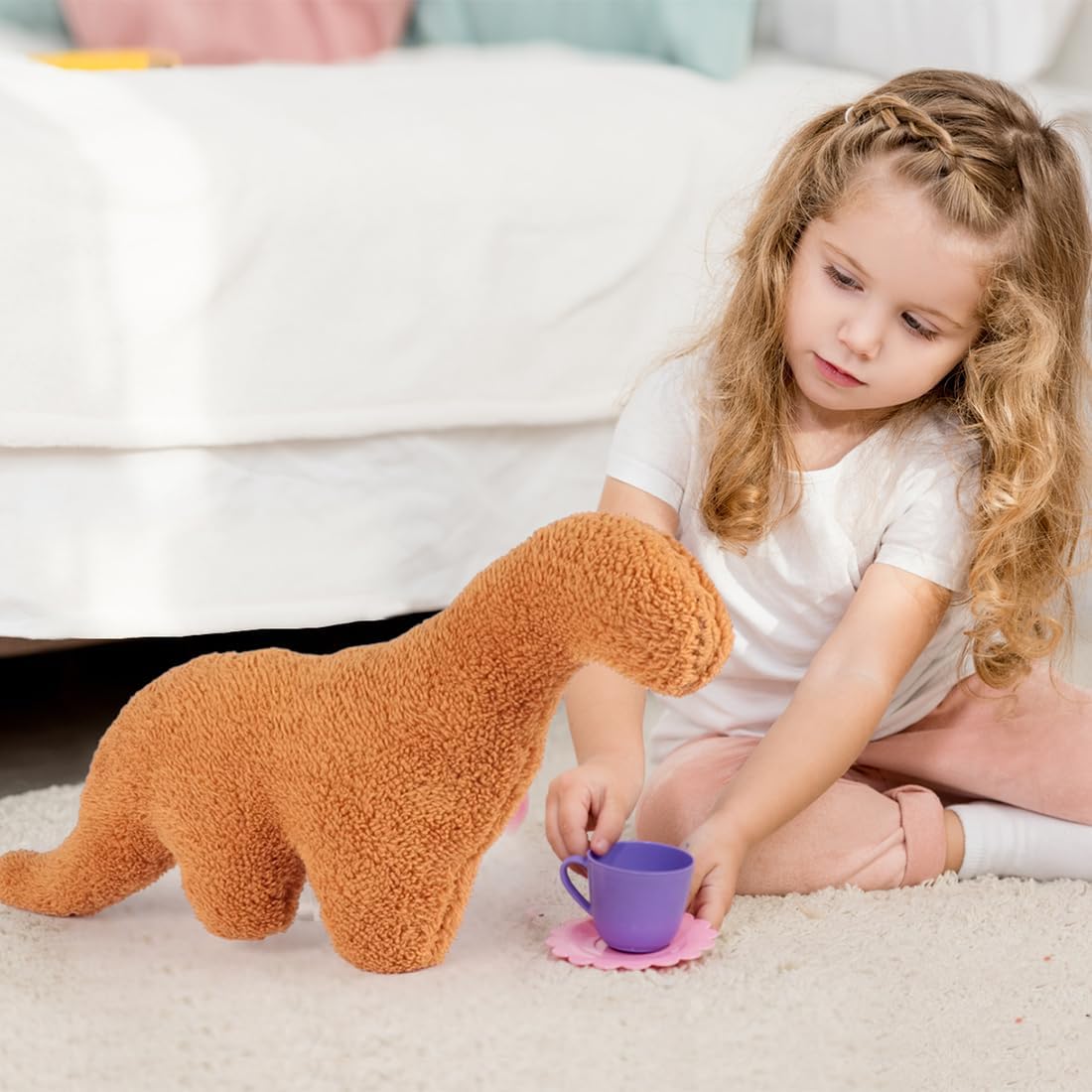 Yeqivo Dino – Almohada de pepita de pollo, suave almohada de pepita de dinosaurio lindo dinosaurio nuggets de pollo, regalo para niños, adultos,
