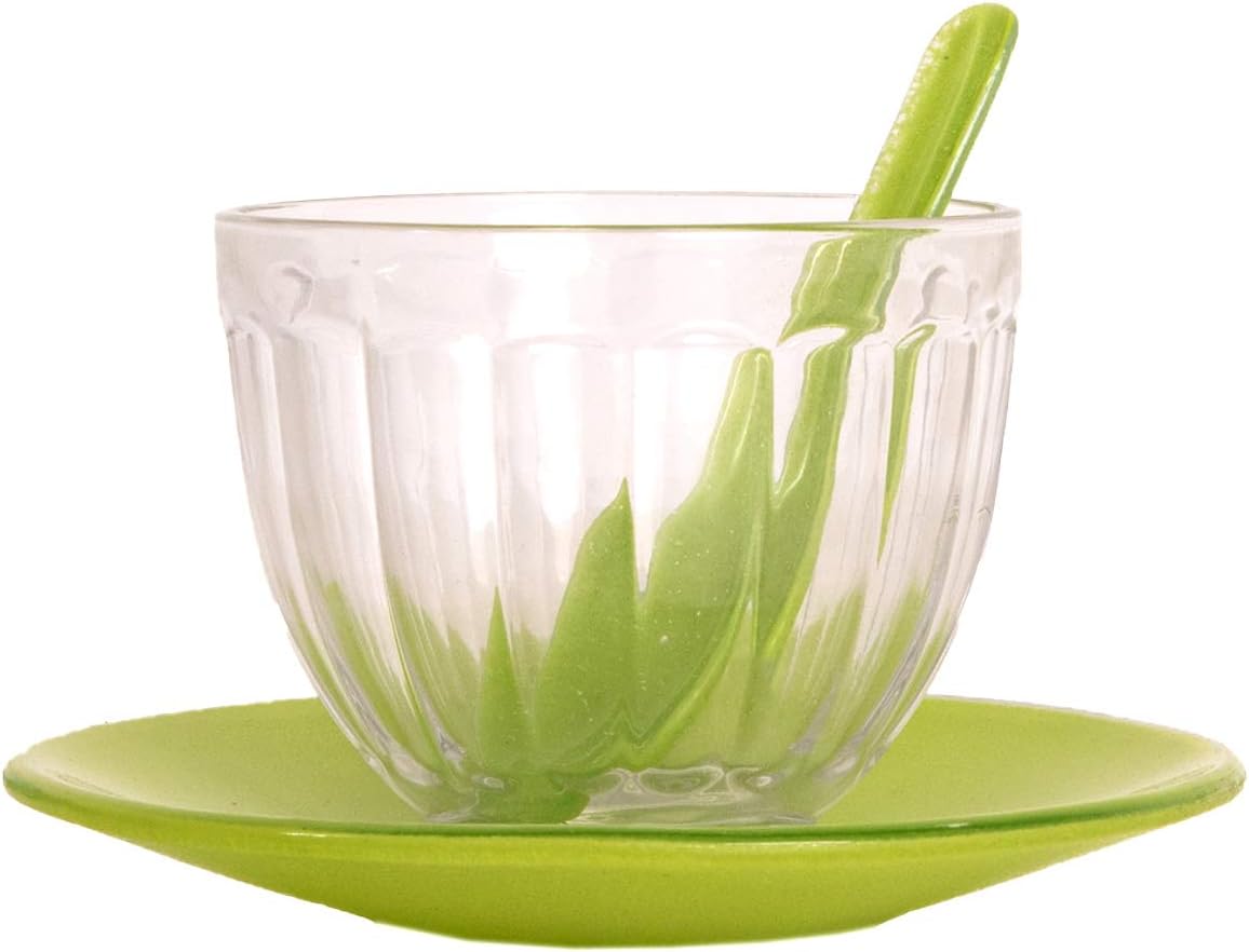 Servette Home Tazas de postre de vidrio para helado – Verde