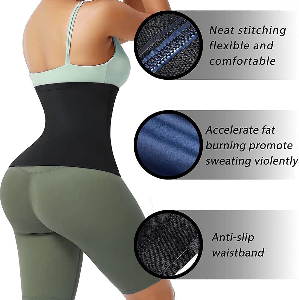 Traje de sauna para mujer, reductor de cintura, cinturón de sauna de polímero, mejora el sudor, moldeador corporal para adelgazar la cintura,