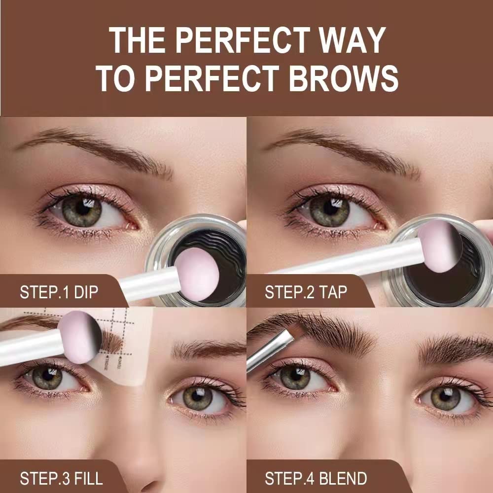 Kit de plantillas para cejas, sello de cejas, 24 plantillas de cejas gruesas y finas con 2 aplicadores de cepillo de doble punta y esponja, cejas