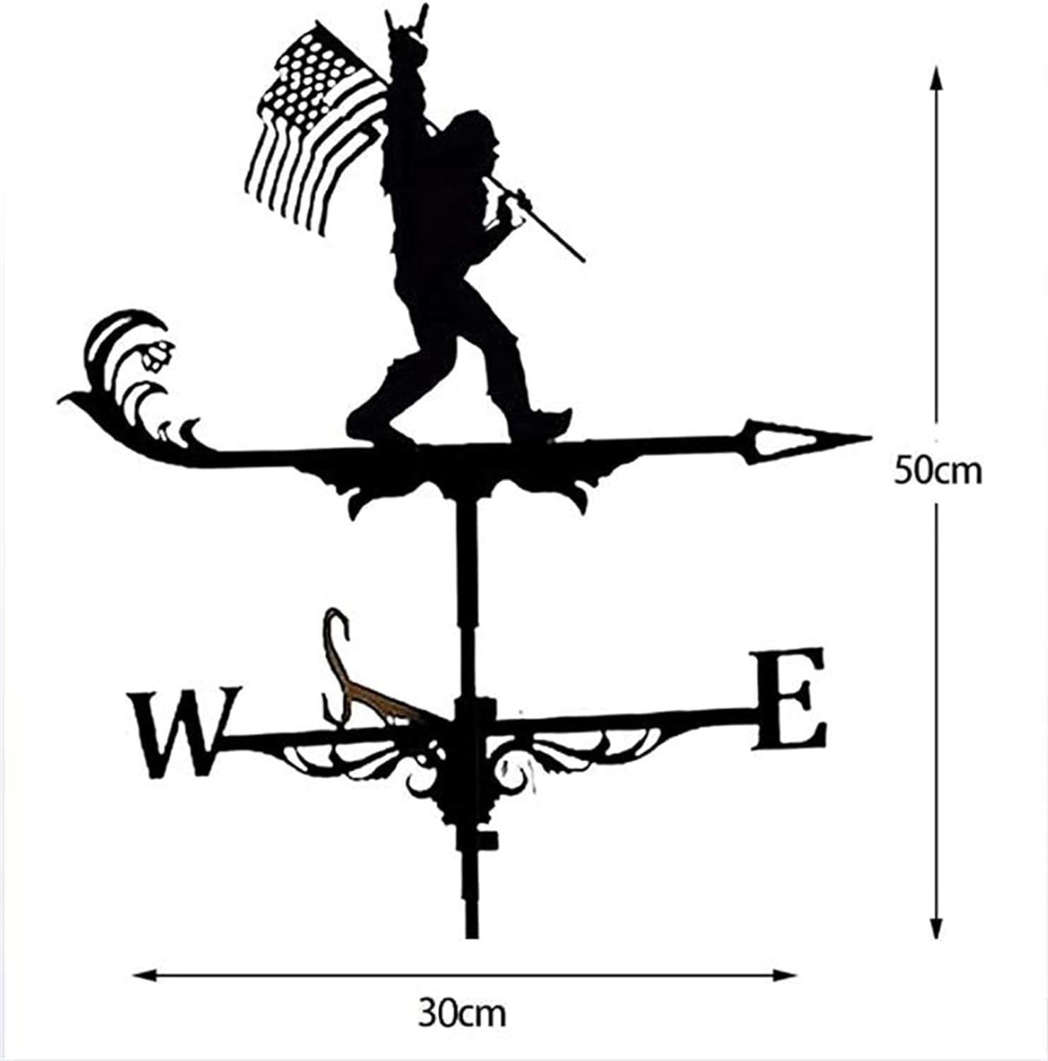 Veleta meteorológica, decoración de viento para montaje en veleta de viento, decoración de patio, de acero inoxidable, indicador de dirección del