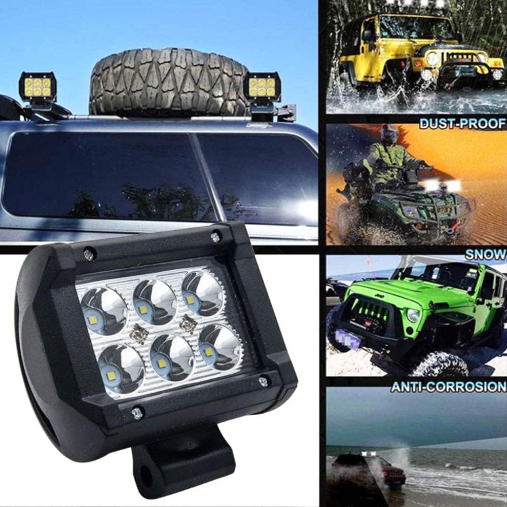 LMGAO Cápsulas de luz de 4 pulgadas de 30 W, barras de luz LED blancas con puntos de inundación, cápsulas de luz LED impermeables para conducir