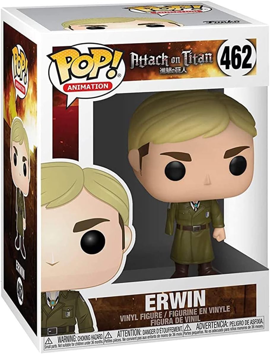 POP Attack on Titan – Figura de vinilo Funko Pop! de Erwin Smith (un brazo) con funda protectora compatible con POP Box), multicolor, 3.75 pulgadas