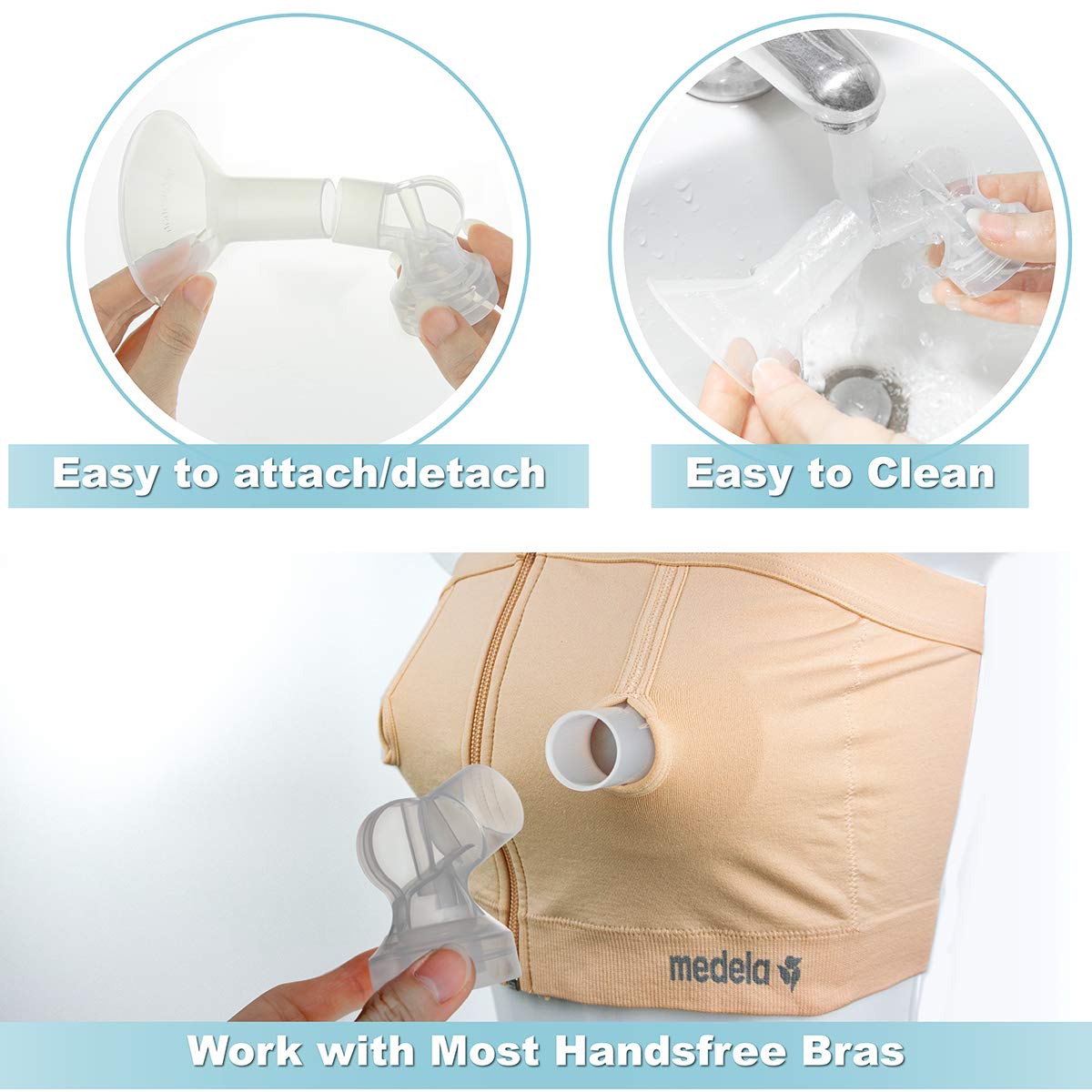 Nenesupply Piezas de bomba con bridas de 0.827 in compatibles con bomba Medela en piezas de estilo Accesorios Extractor de leche No piezas