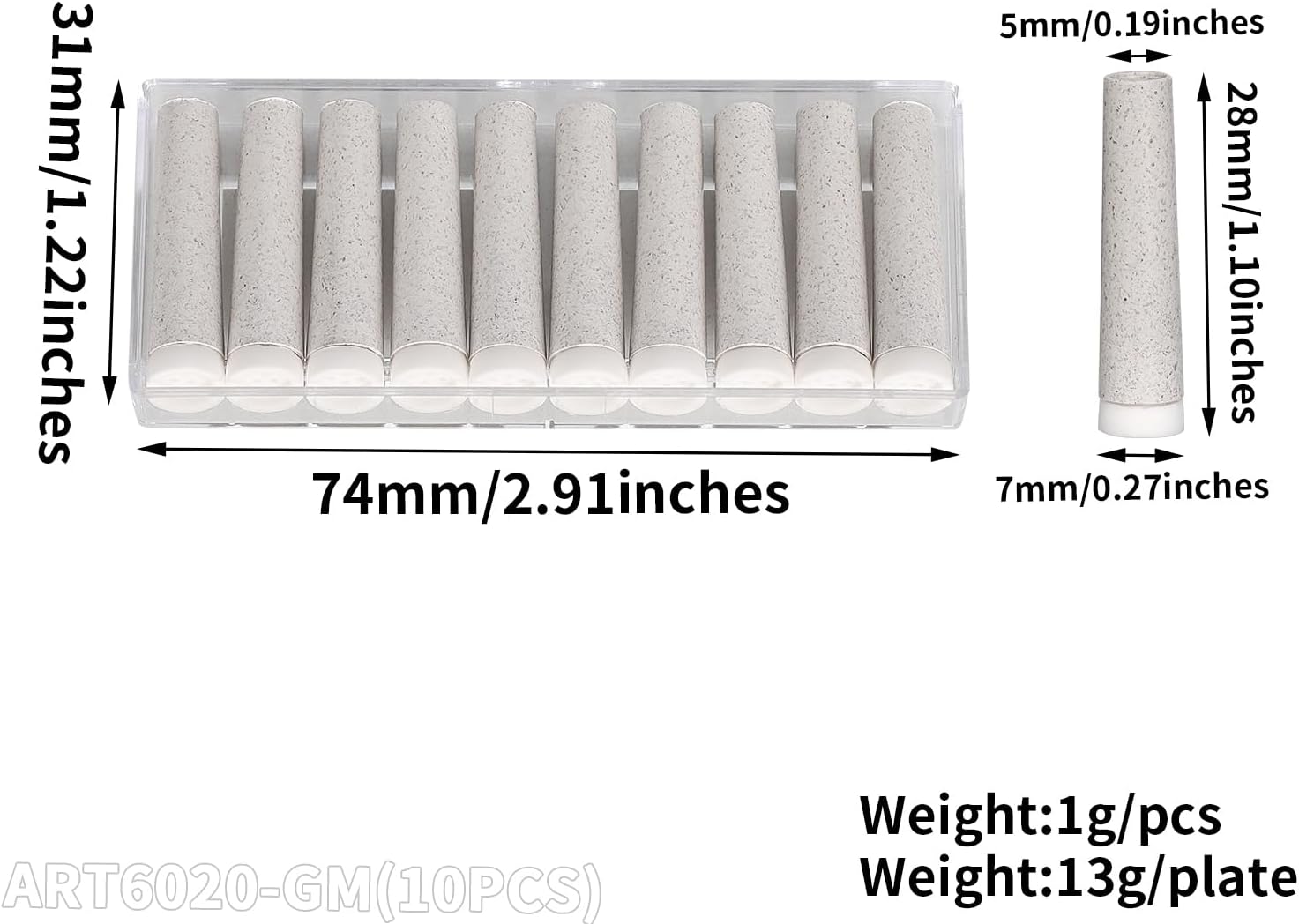 HoneyPuff 10 filtros Charcaol activados para papel de liar de conos preenrollados de tamaño regular y king, puntas de filtros de cigarrillos