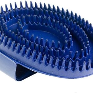 HORZE Cepillo de goma suave con mango para caballos, perros y gatos, 6 x 4 pulgadas, color azul, talla única HORZE Cepillo de goma suave con mango para caballos, perros y gatos, 6 x 4 pulgadas, color azul, talla única