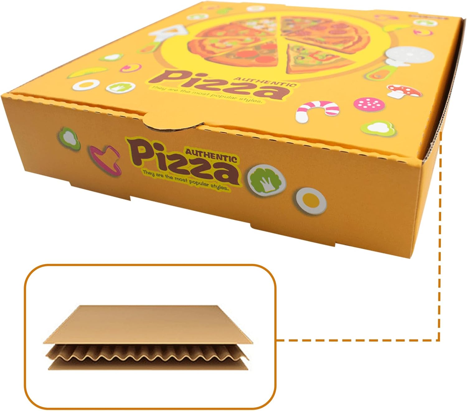 KeaJuidy 12 cajas de pizza, cajas de pizza corrugadas de papel kraft de papel kraft de 7 x 7 pulgadas, cajas de cartón con impresión en color