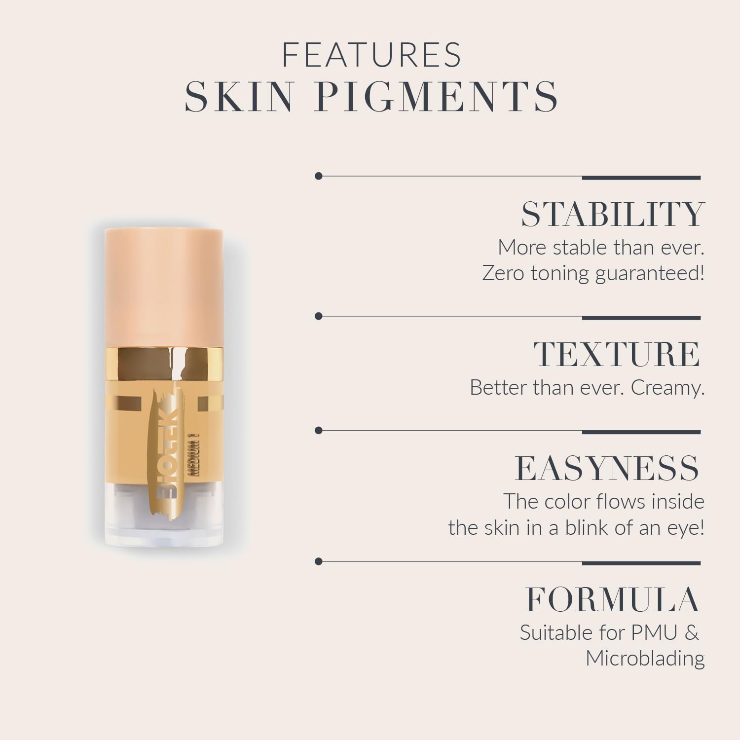 Biotek Pigmento para la piel para maquillaje permanente – Hecho en Italia – Más que nunca – Medio 1 0,24 fl.oz.