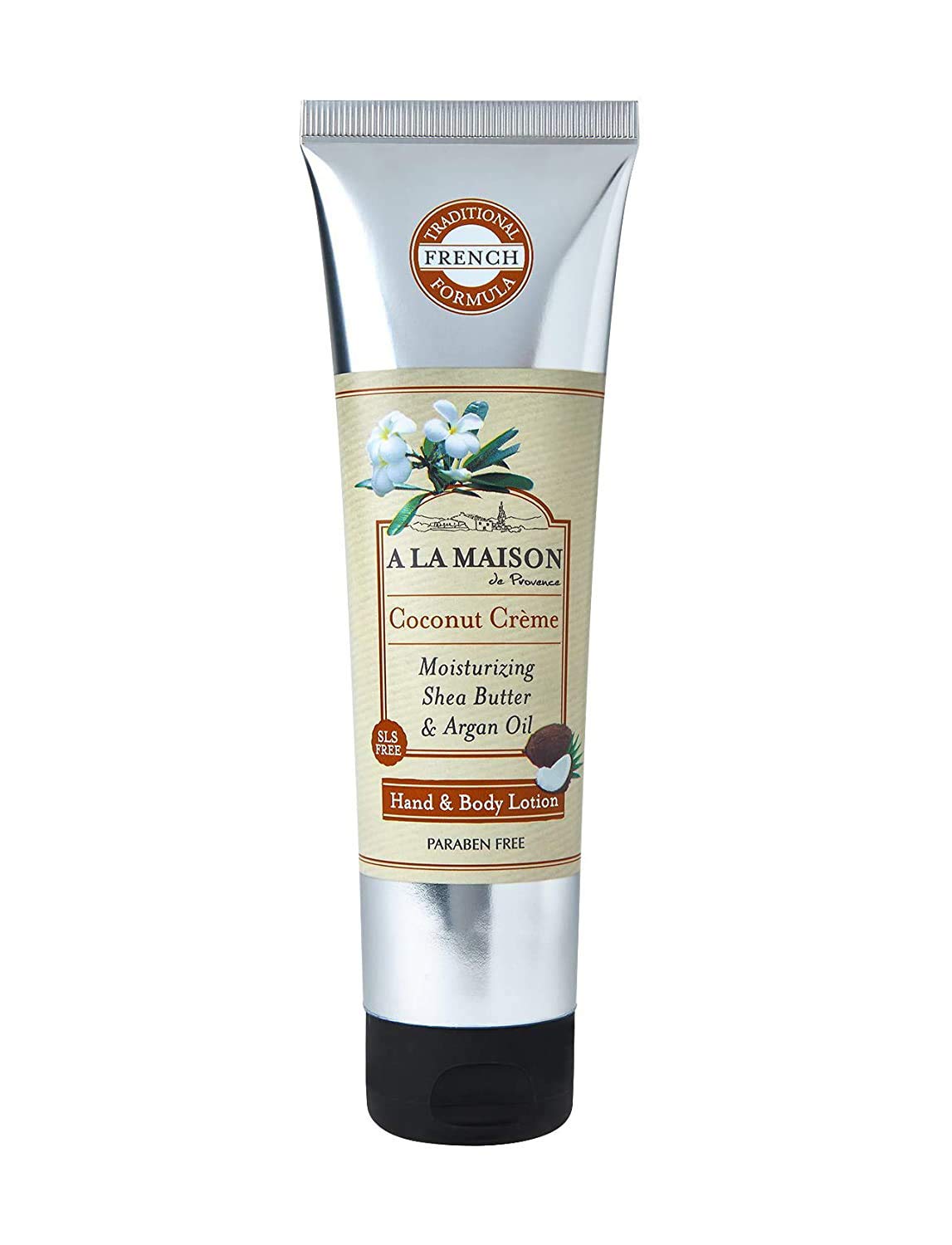 A LA MAISON Loción de crema de coco para piel seca, loción natural para manos y cuerpo (1 paquete, botella de 5 onzas)