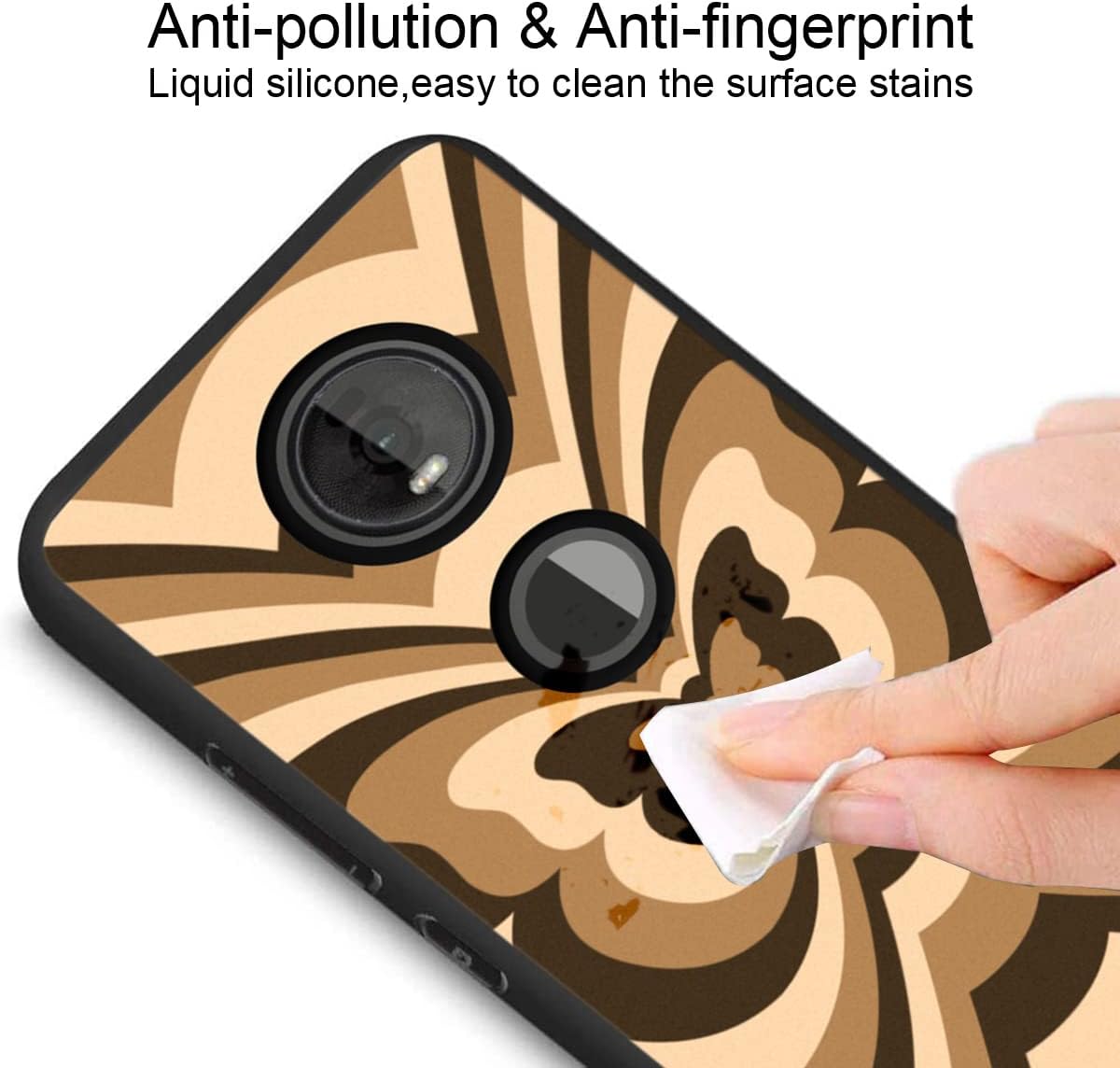zaztify Funda de teléfono para Motorola Moto Z4, centro de túnel de mariposa marrón, café, latte, San Valentín, bloque de color, lindo patrón, a