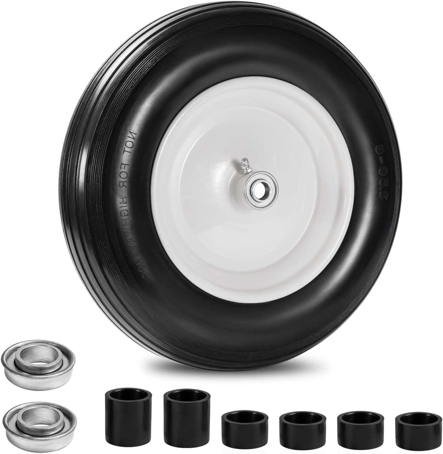 LTNICER Neumático de carretilla plano libre de 14.5 pulgadas, 4.804.00-8 pulgadas para carretilla, carrito de jardín, carretilla, carretilla,