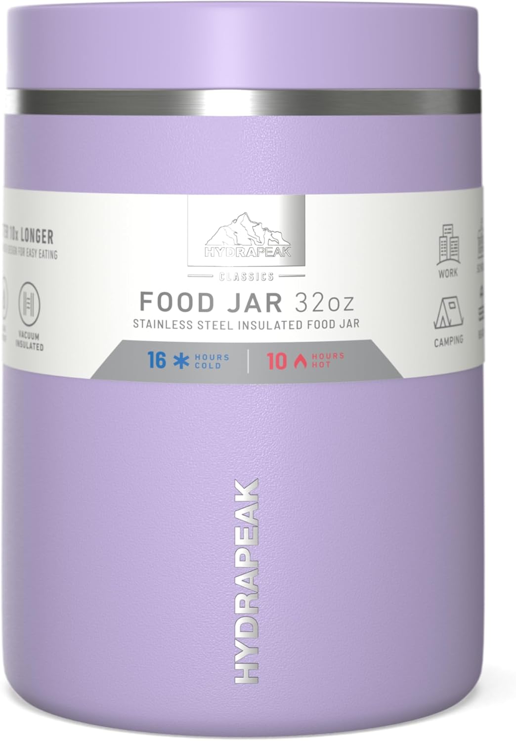 Hydrapeak Termo de acero inoxidable de 32 onzas con aislamiento al vacío, termo para alimentos calientes y alimentos fríos, boca ancha a prueba de