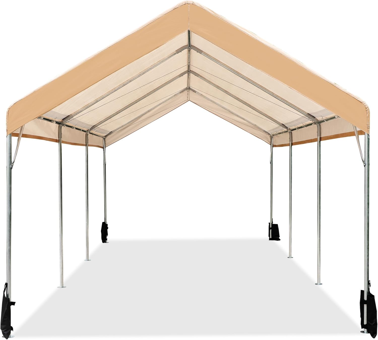 Sophia & William Carport – Tienda de campaña resistente de 10 x 20 pies, refugio de garaje portátil con 4 cables de acero reforzados, marco de acero