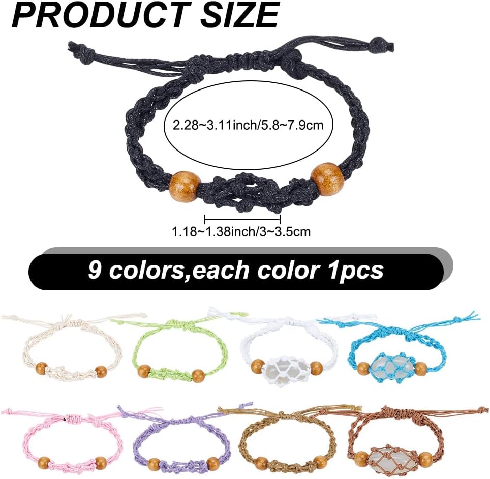 arricraft Soporte de pulsera de cristal vacío de 9 colores, soporte de repuesto ajustable para jaula de piedra, colgantes de cristal, pulseras