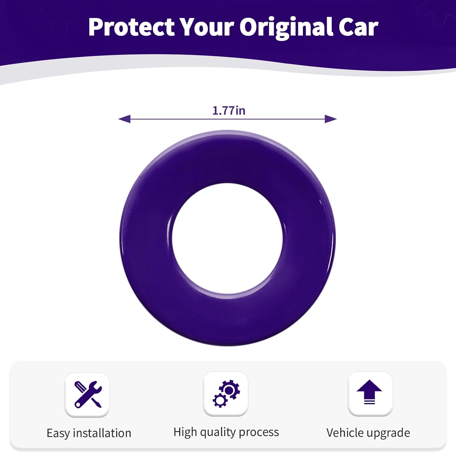 RT-TCZ Para Wrangler JL Push Start Stop Button Cover Trim Calcomanía para Jeep Wrangler JL JLU Gladiator JT 2018 Up Purple Interior Accesorios
