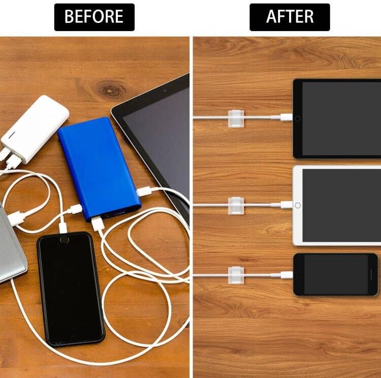 100 clips para cables, organizador de cables adhesivo, soporte para cables, organizador de cables, ganchos autoadhesivos para oficina, hogar